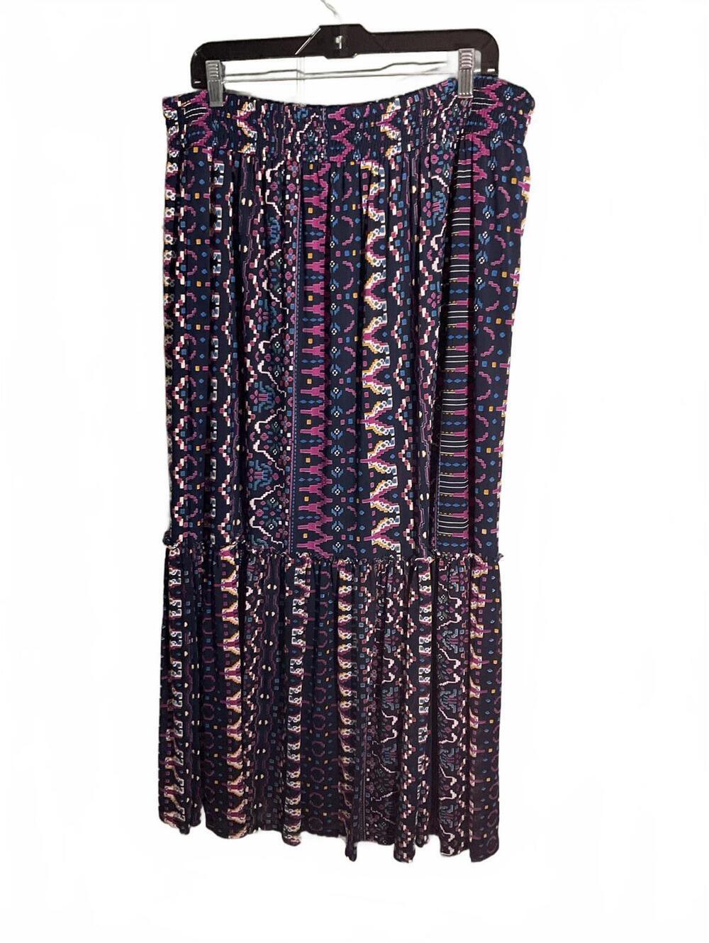 Knox Rose Tiered Midi Skirt  Smocked waist Size XL